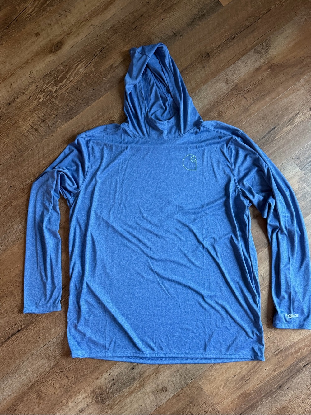 Force Sun Defender Carhartt Men’s Royal Blue Hooded Long Sleeve Performance Top